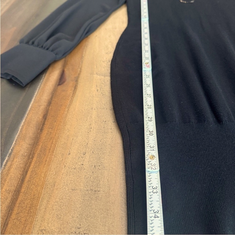 XOXO Black Long Sleeve Dress with Embellished Neckline - Picture 7 of 7